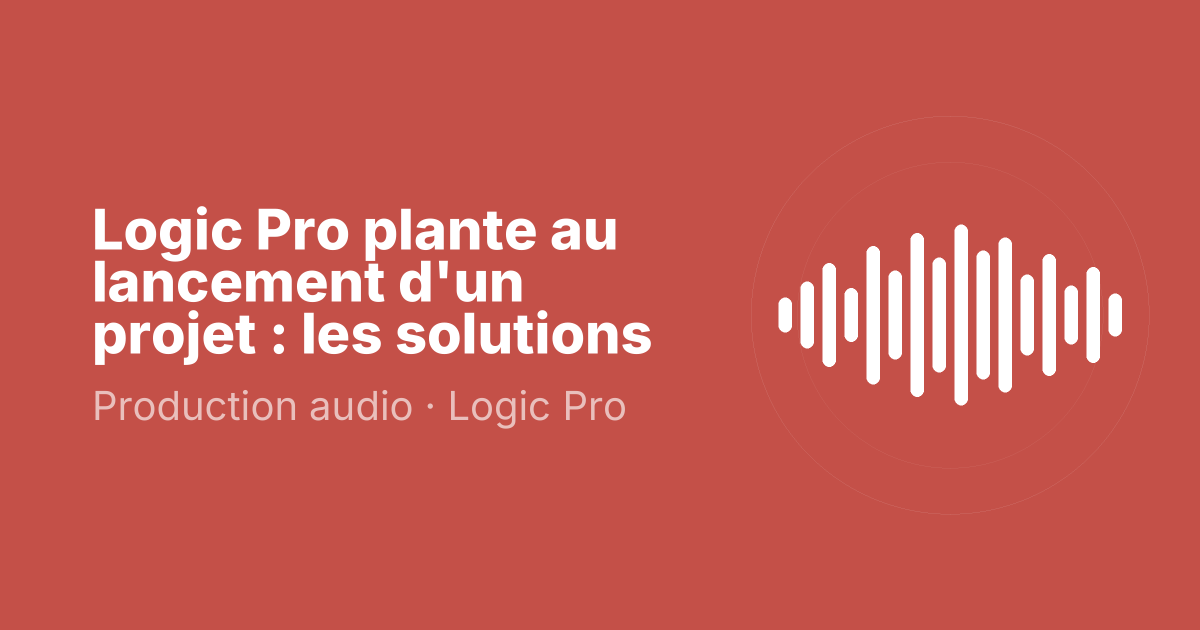 Logic Pro plante au lancement d'un projet : les solutions