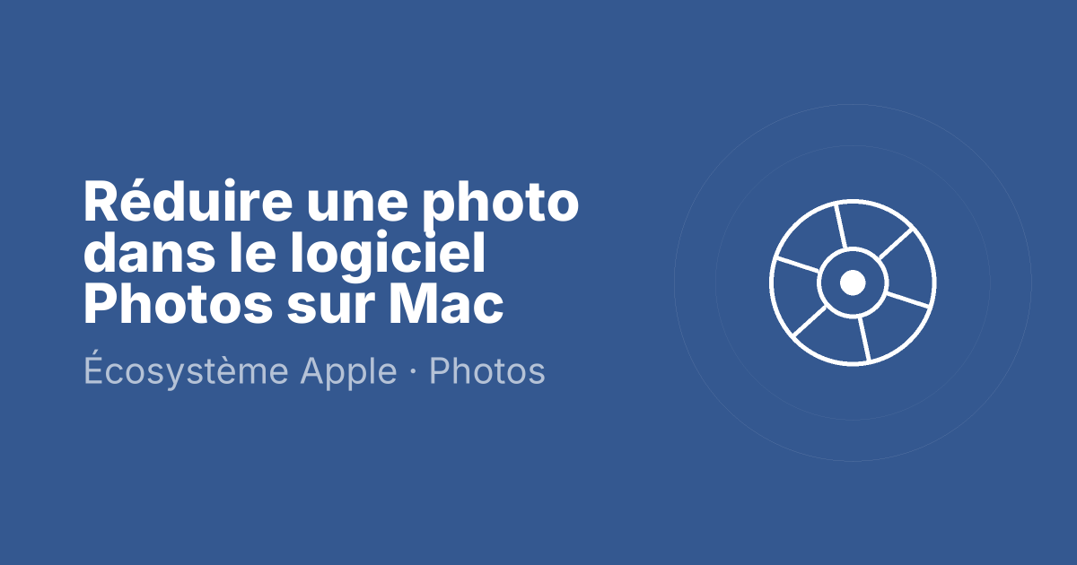 Réduire une photo dans le logiciel Photos sur Mac