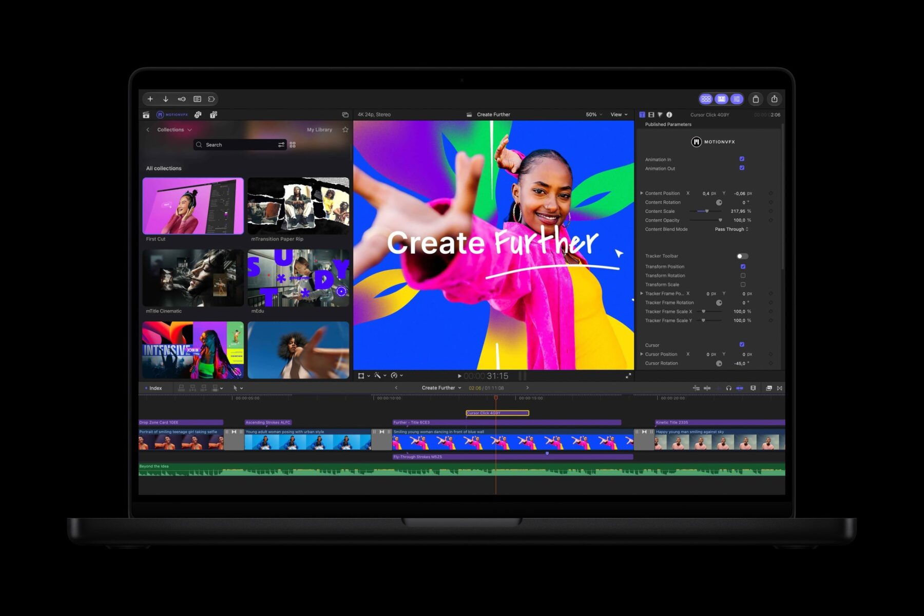 Les éléments MotionVFX intégrés à Final Cut Pro