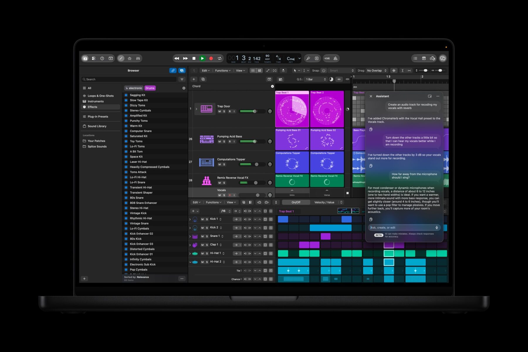 L'assistant intelligent de Logic Pro sur Mac