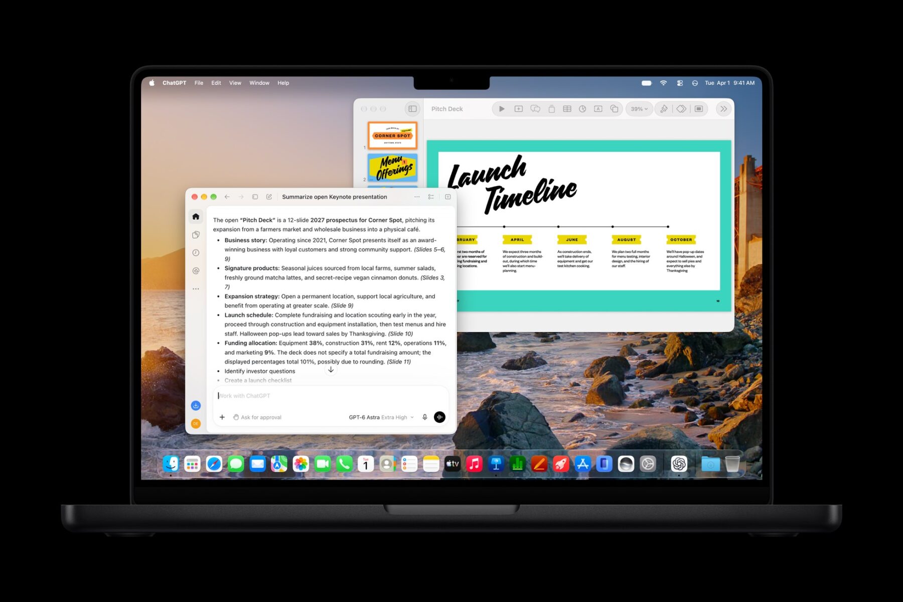 L'assistant intelligent de Keynote sur MacBook Pro