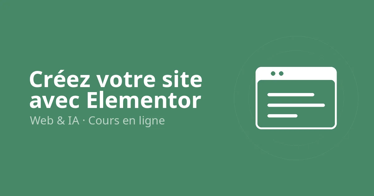 Créez votre site avec Elementor